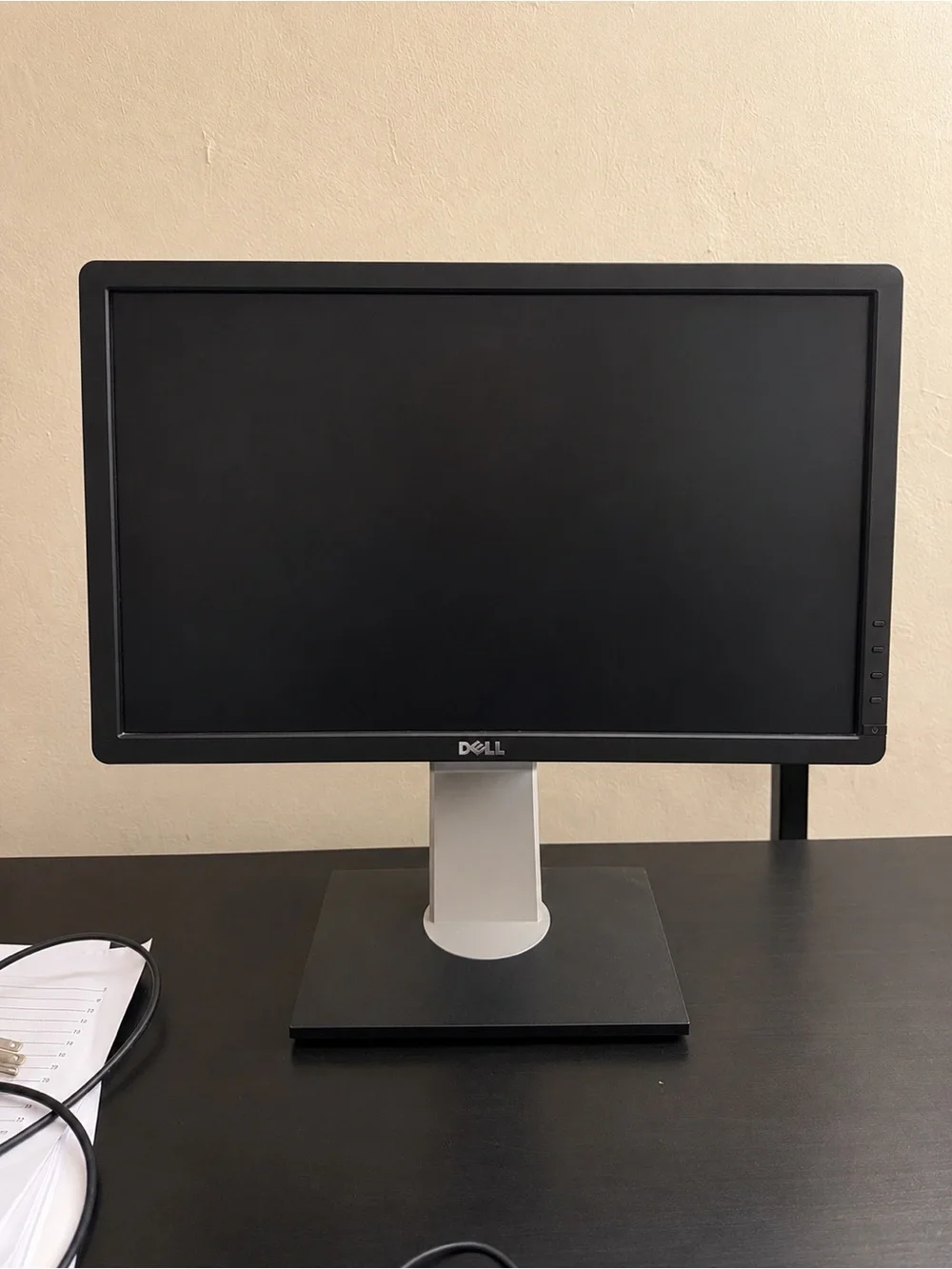Dell Black Monitor with Silver Stand
